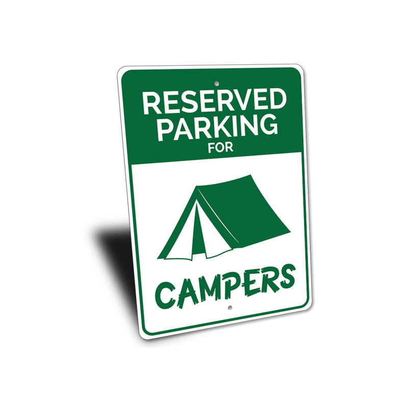 Enseigne de camping en aluminium réservée, H 10 po x l 14 po x P 0,04 po