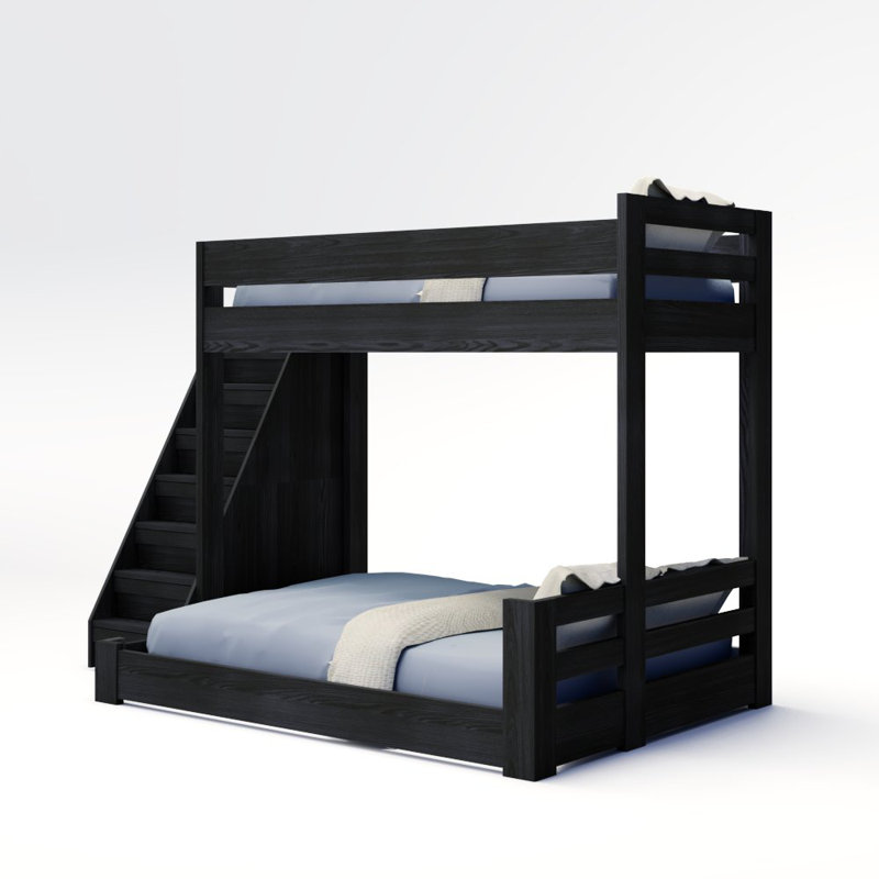 Elevated Kids Bed, Full XL/King, Brushed Iron, Location G