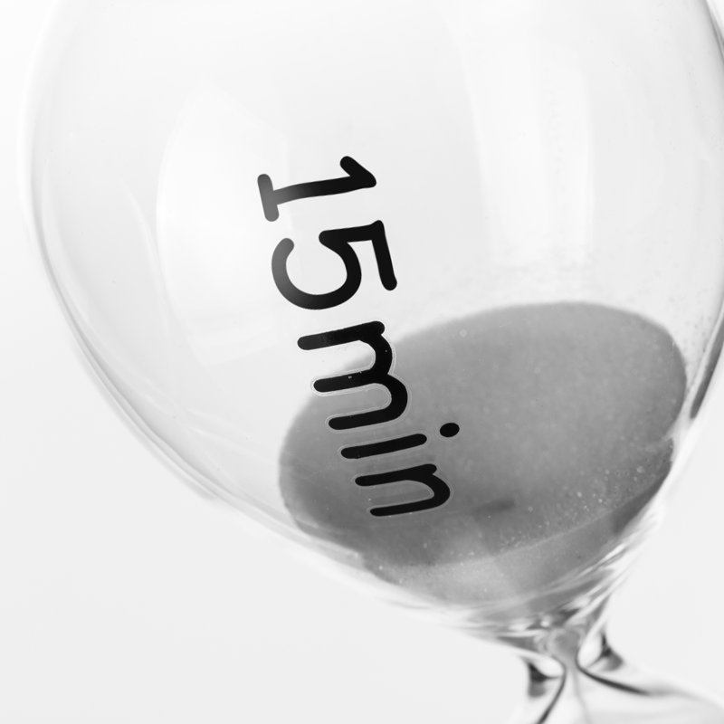 Calvin Hourglass, 16.5cm H x 6.5cm W x 6.5cm D