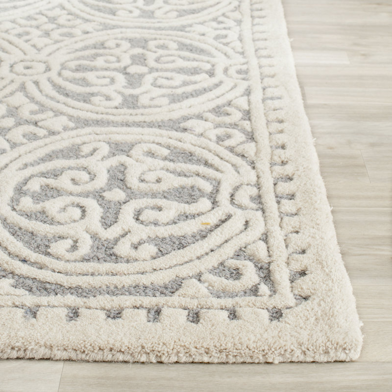 Damask Wool Hand Woven 243cm X 304cm Area Rug, 244 x 305cm