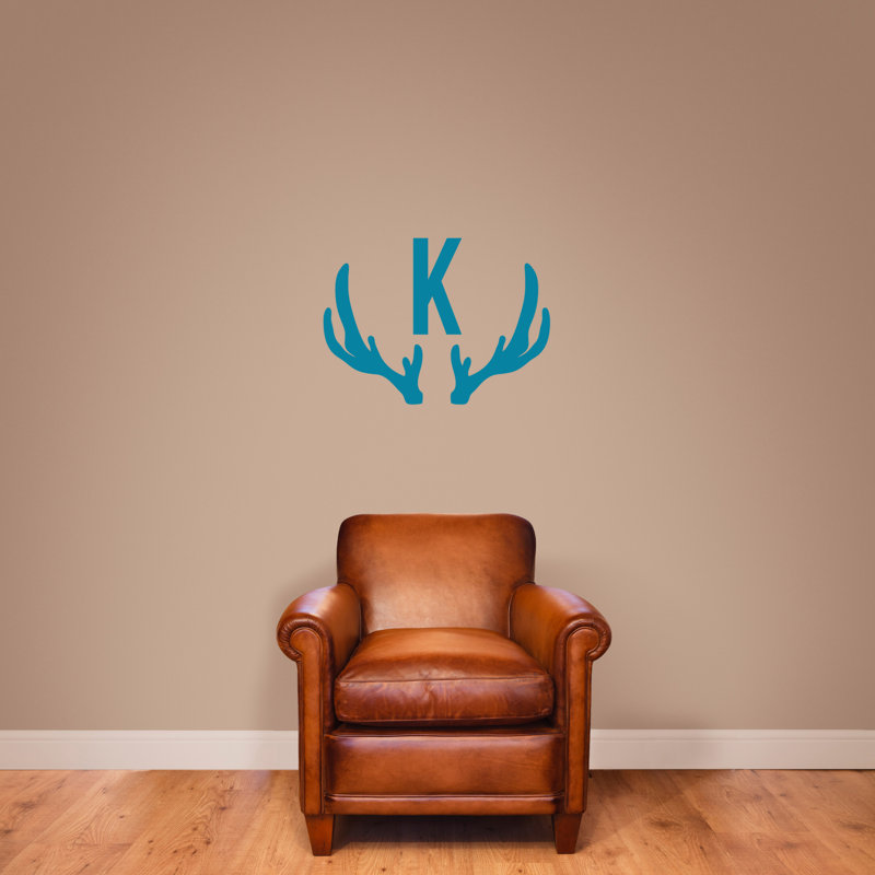 Décalcomanie murale monogramme, Bleu sarcelle, Oui