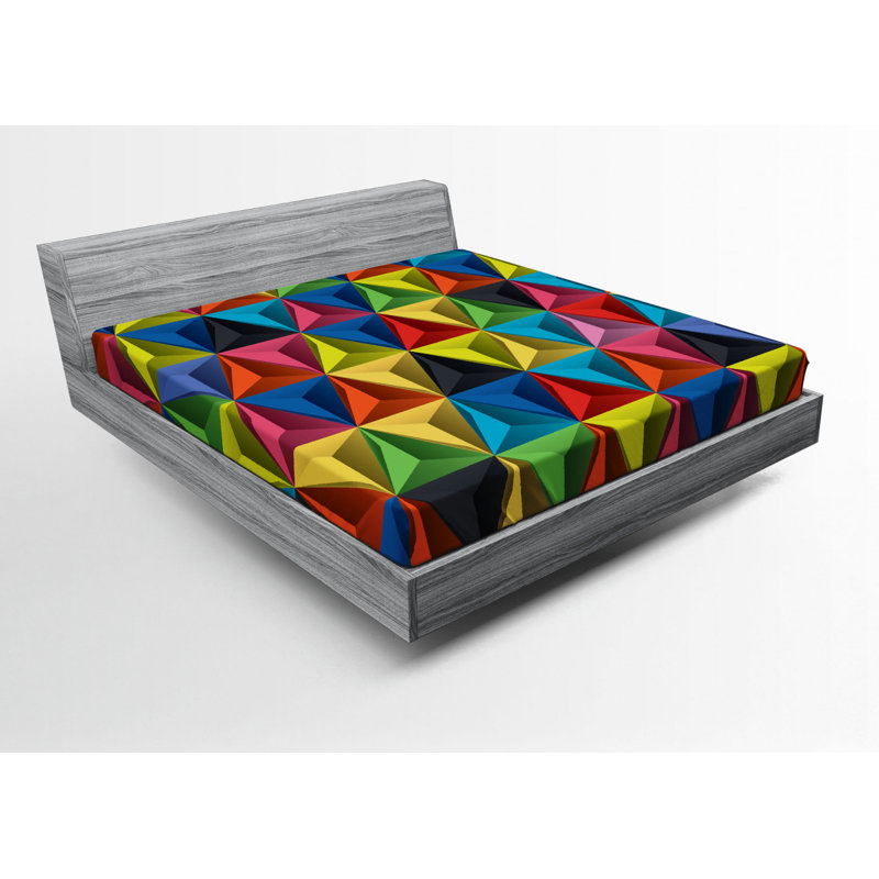 Microfiber Geometric Fitted Sheet, Full Fitted Sheet