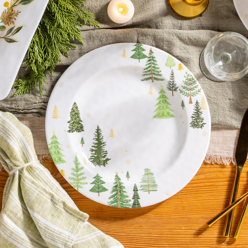 Assiette plate en mélamine Shades of Green Trees