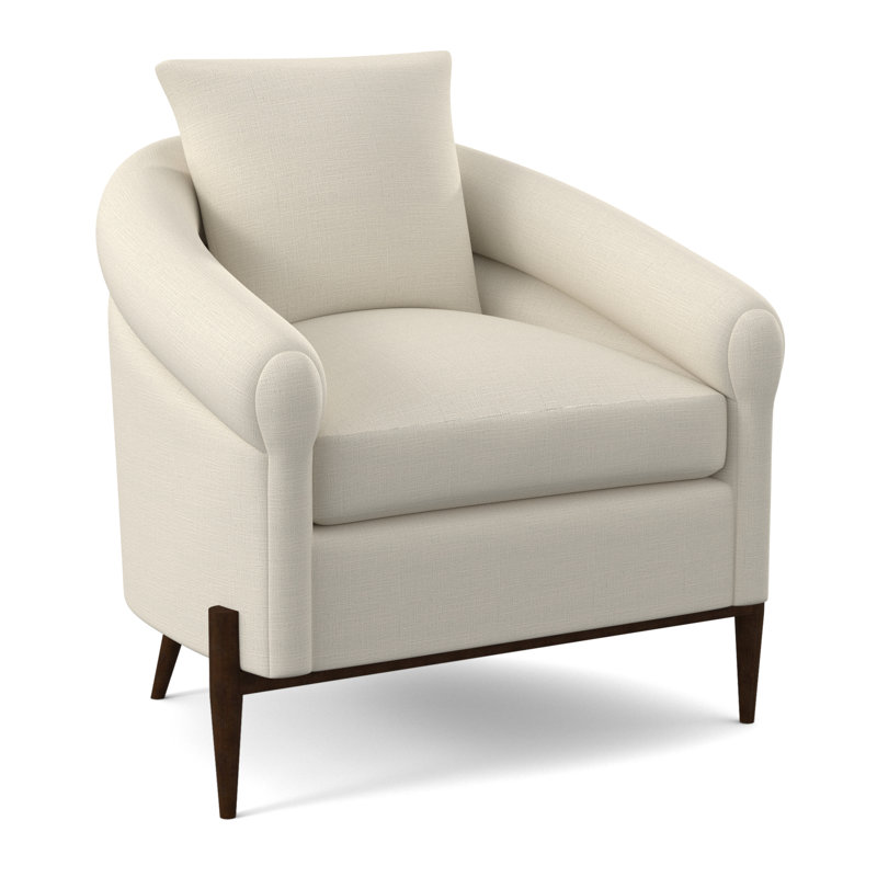Jaxson Upholstered Armchair, American Walnut, Tortoise Shell Flax