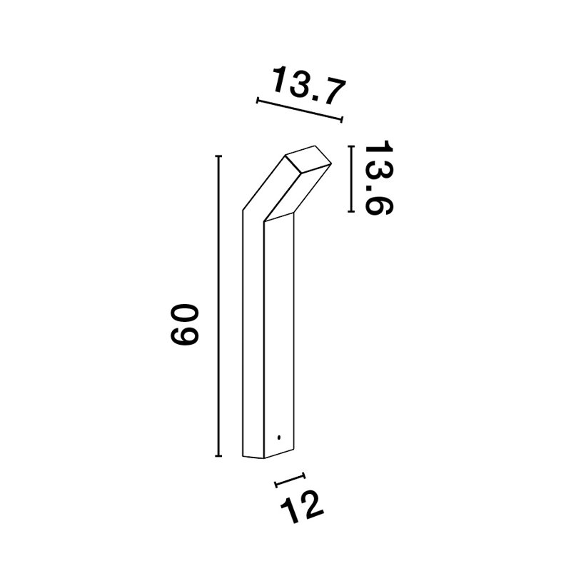 Black Integrated LED Metal Bollard Light
