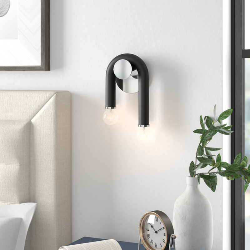 Jeremy Armed Sconce, Polished Nickel