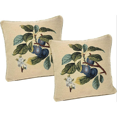 Aumbre Pillows - Elegant Novelty Woven Square Decorative Toss Accent Cushion Cover With Inserts - 2-Pieces - 18"" X 18 -  Rosalind Wheeler, F6A89AA97D914537A93355D86FC46B62