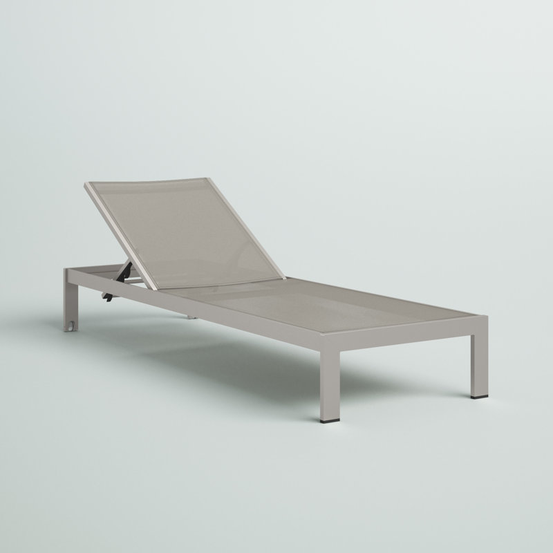 Chaise longue simple inclinable 76 po Aynura, Gris