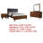 Ryb 4pc Bedroom Set with Queen Bed, Walnut Brown, Dark Gray Upholstery-114566229