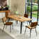 Shivani 5-Piece Modern Dining Set With Rectangular Wood Grain Table And 4 Upholstered Dining Chairs