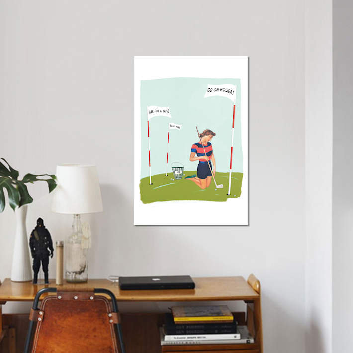 « life goal goals », impression sur toile, H 26 po x l 18 po x P 1,5 po, Toile tendue, Pas de tapis