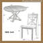 5-Piece Vintage Extendable Dining Table Set, Round-to-Oval Table & 4 Padded Chairs-205711396-205711386