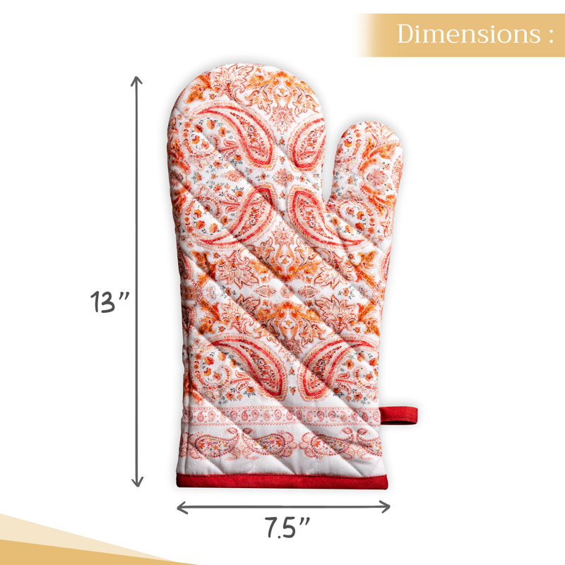 Gants de cuisine 100% coton 7 po x 13 po Maison d 'Hermine