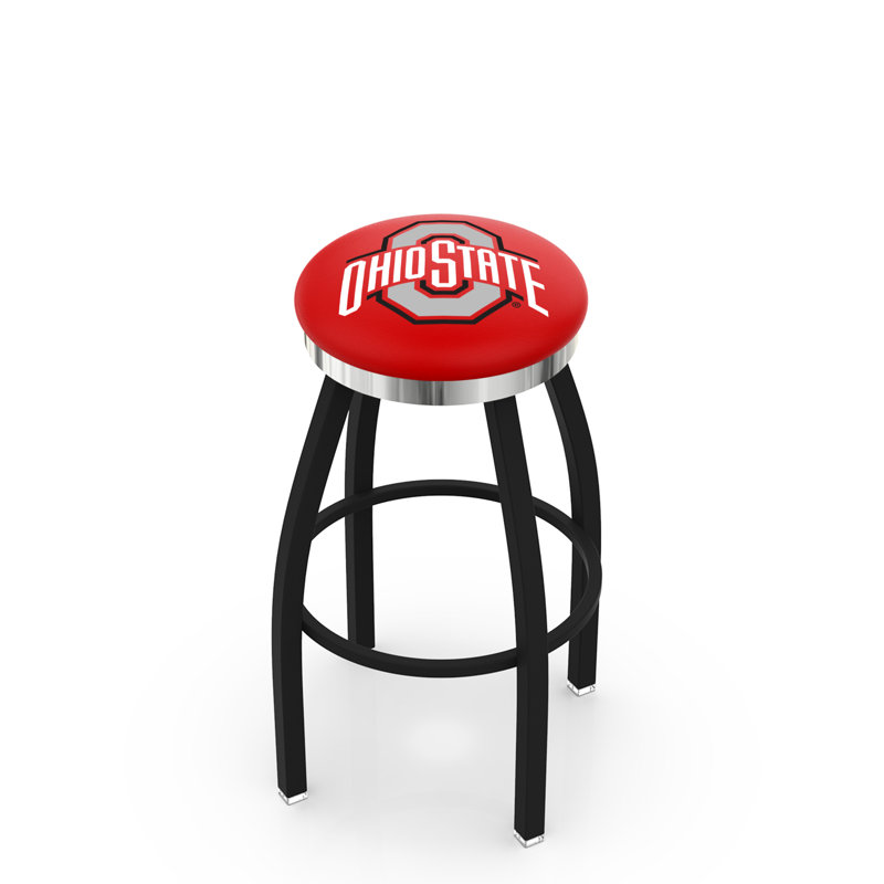 Tabouret de bar pivotant de 30 po NCAA, Chrome, Ohio State University
