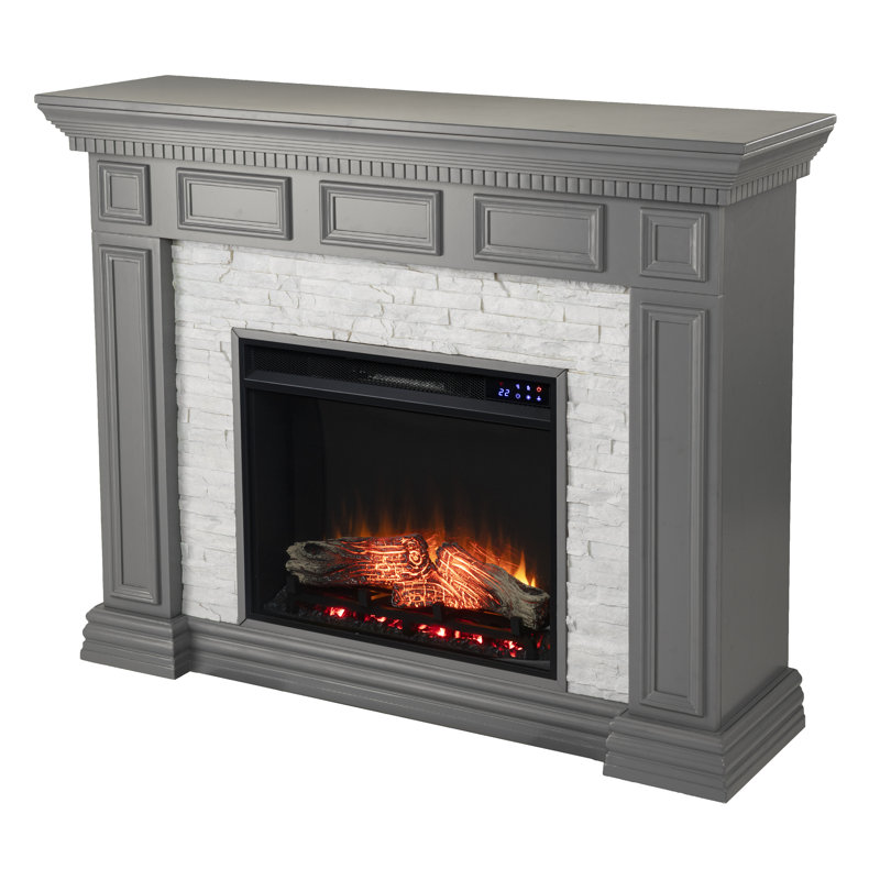 Dakesbury Faux Stone Electric Fireplace withTouch Screen Control Panel