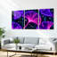 «Neon Fractal», reproduction d'art numérique sur toile tendue sur toile (ensemble de 3)-1435978013