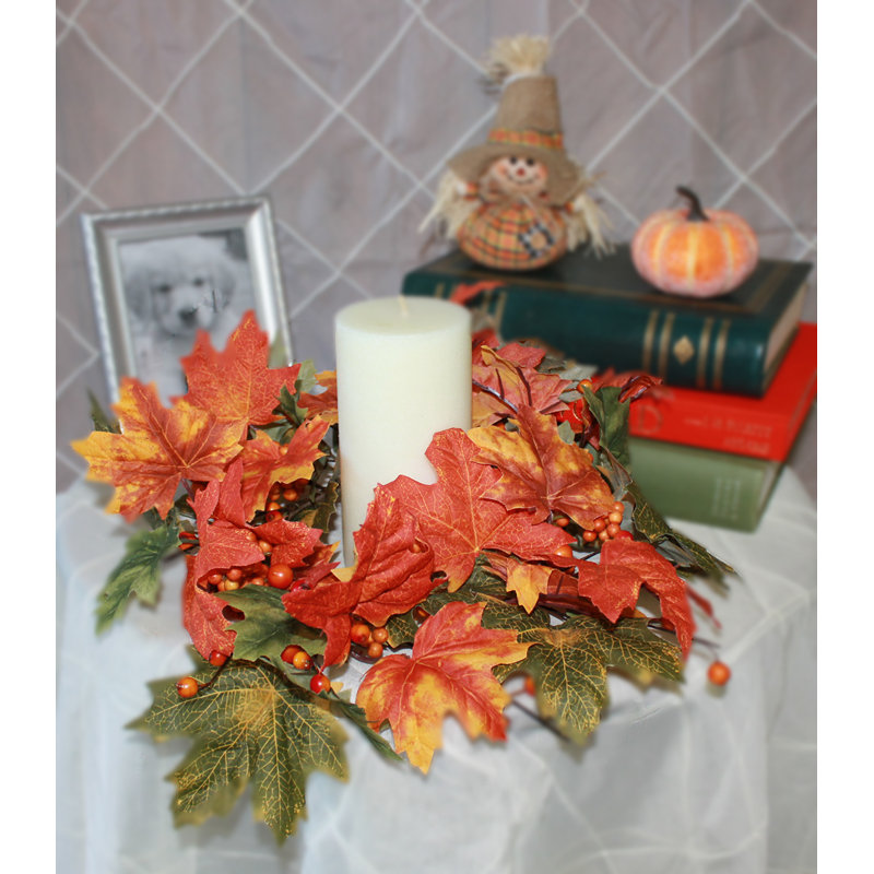 6" Artificial Mixed Fall Candle Ring
