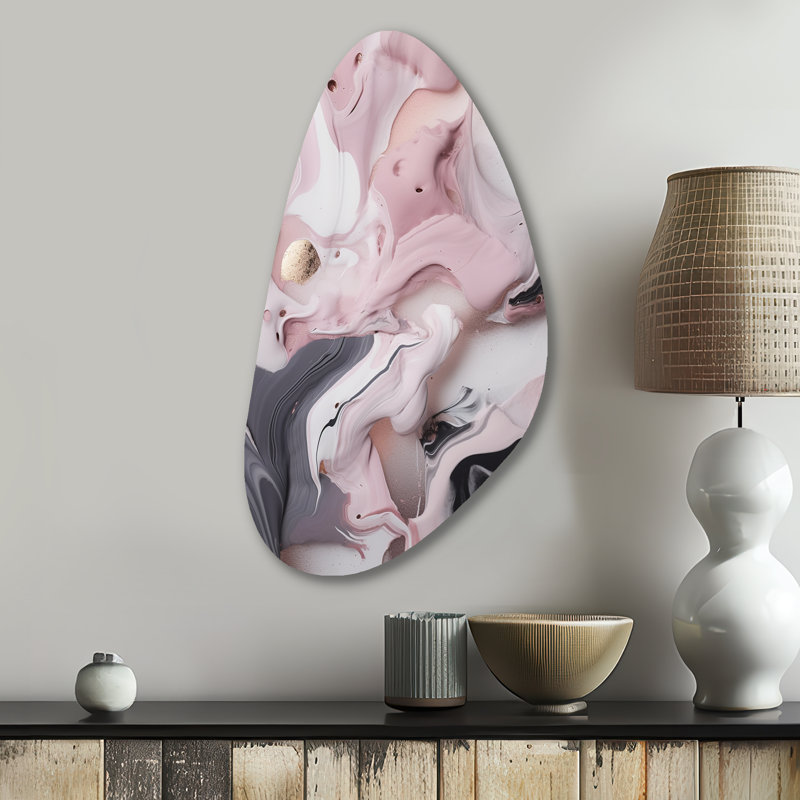 Ispas - Marbre uni, œuvre d'art III - art mural unique en forme de marbre en métal, H 31 po x l 17 po x P 1 po