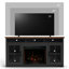 Meuble télé 74 po pour téléviseur de 85 po ou moins, assemblage minimal, finition noire et whisky