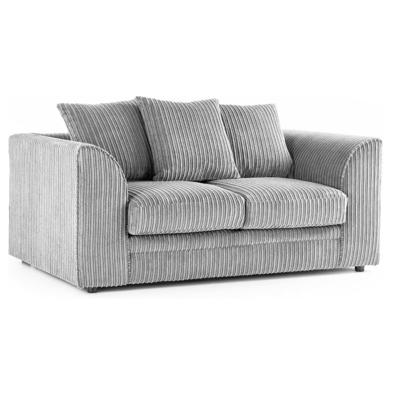 2 Seater Corduroy Sofa, Silver