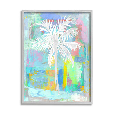 Palmier blanc tropical avec des coups de pinceau vifs par Kristen Dew - peinture