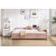 Lit de jour rembourré avec lit gigogne, structure de lit en bois robuste, conception de grille de diamant moderne, pour chambre à coucher, chambre d'amis (rose)-130475998