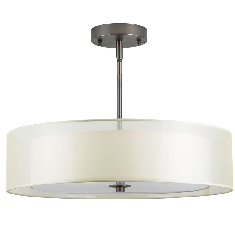 Aherin Fabric Semi Flush Mount, Bronze