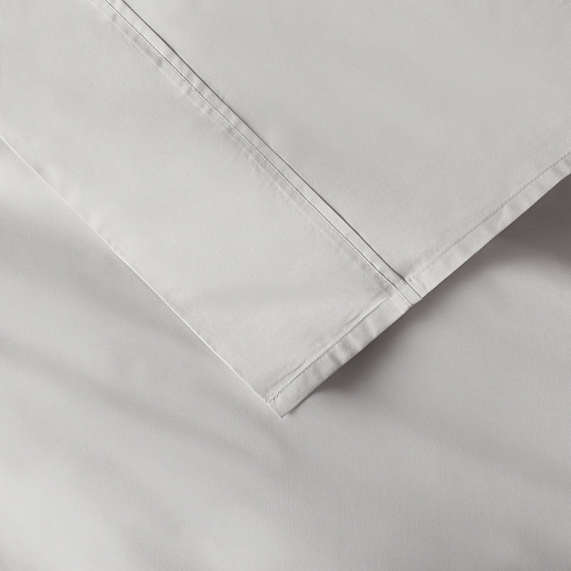 Coyer Classic Cotton Percale Sheet Set, Full Sheet Set + 1 Fitted Sheet + 2 Pillowcases, Soft Gray