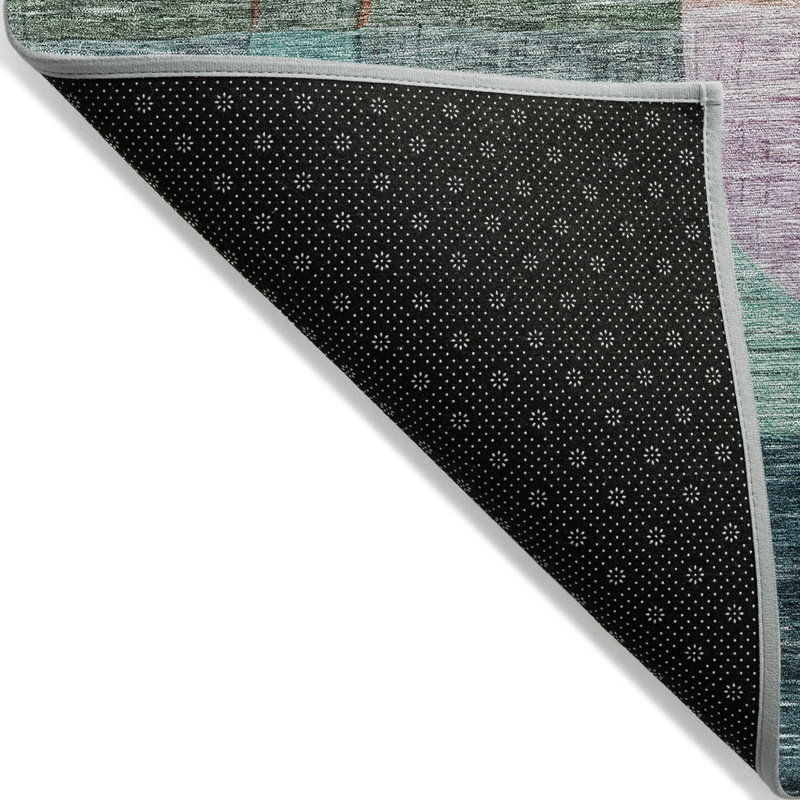 Tapis d'extérieur lavable abstrait mauve et bleu 3 pi x 5 pi