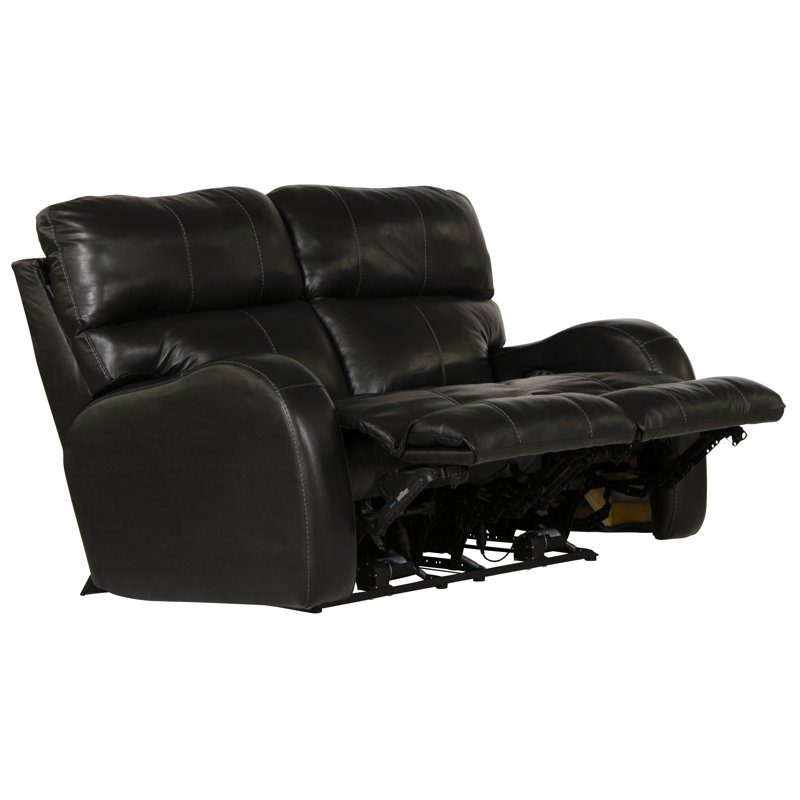 Causeuse inclinable électrique Gleeson, Cuir noir