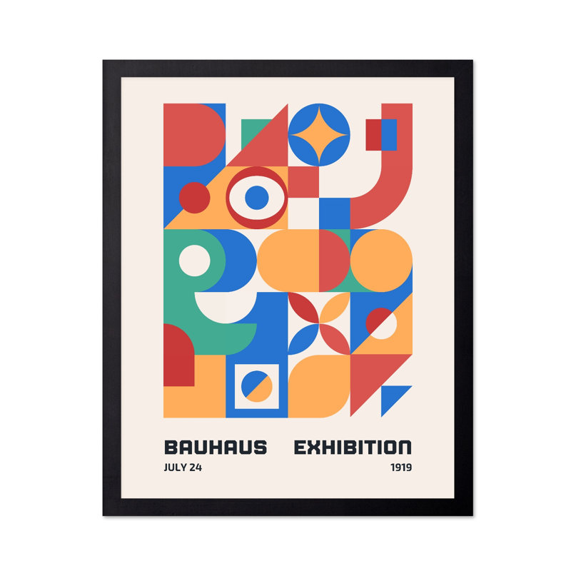 Exposition Bauhaus 1919, Cadre noir, Affiche, H 11 po x l 14 po