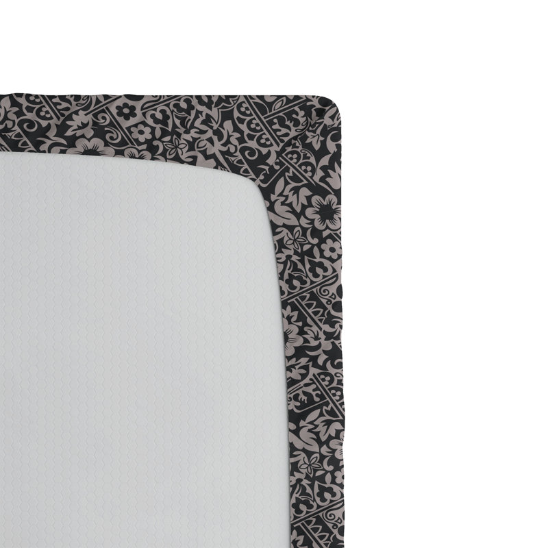Drap-housse Ambesonne, Drap-housse de taille simple, Gris pâle, gris anthracite, gris / floral