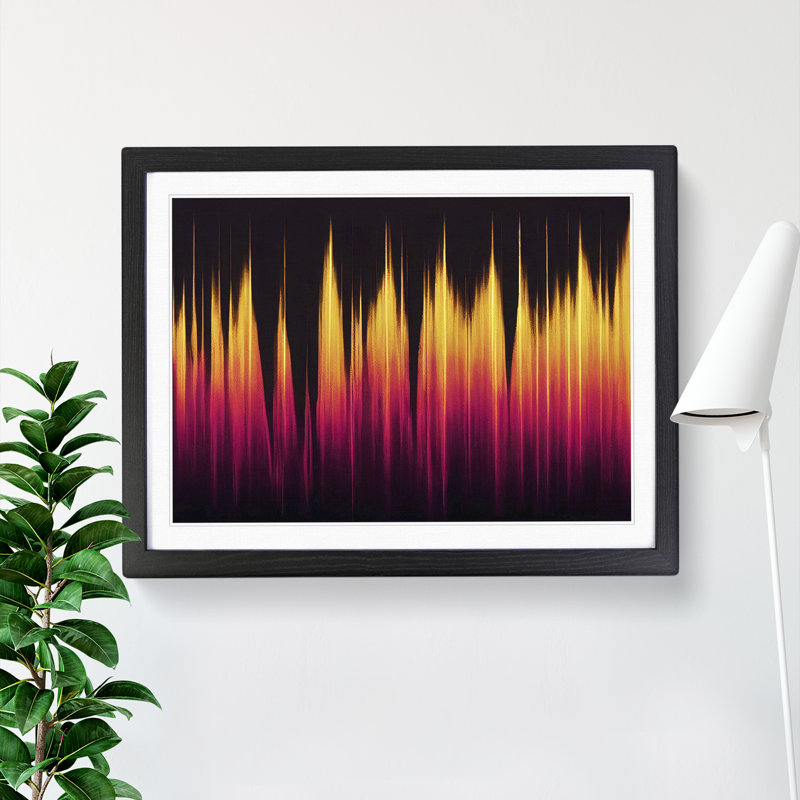 Electronic Audio Sound Bar Vol.5 Abstract - Single Picture Frame Print, Black , 46cm H x 64cm W x 2cm D