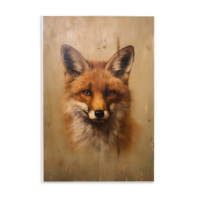 Stupell Industries Woodland Fox Face Wall Plaque Art By Petal Prints Design In Orange