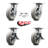 4-Piece Thermoplastic Rubber Caster Set