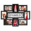 8 cadres photo tout-en-un de 8 ouvertures avec panneau décoratif central Family Family, cadre mural en PVC noir mat pouvant contenir des photos de famille standard de 4 x 6-1756404396