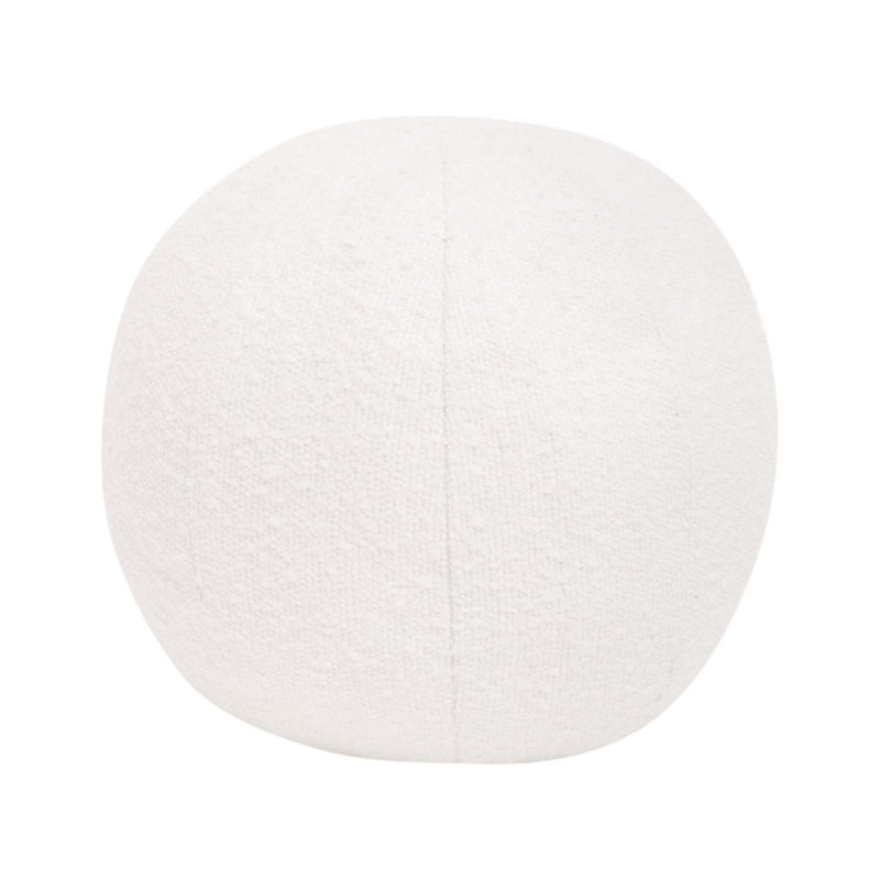 12" Sphere Polyester Upholstered Off-White Essential Pillow