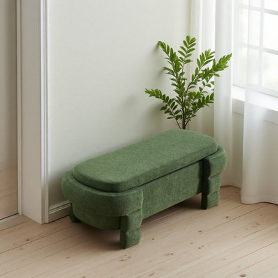 Repose-pieds de 48,8 po avec rangement, banc de rangement, banc de hall d'entrée rembourré avec sièges, repose-pieds de bout de salon, de chambre à coucher et de banc d'entrée moderne