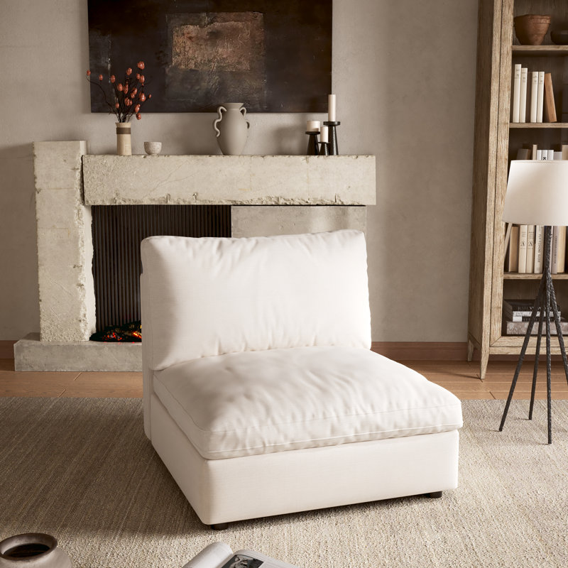 31.5"Single-seater linen upholstered sofa with storage, Single, White