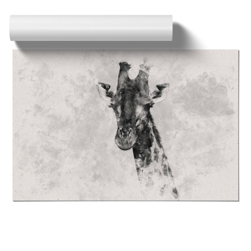 Giraffe Watercolour - Frameless Print, 21cm H x 30cm W x 0.1cm D