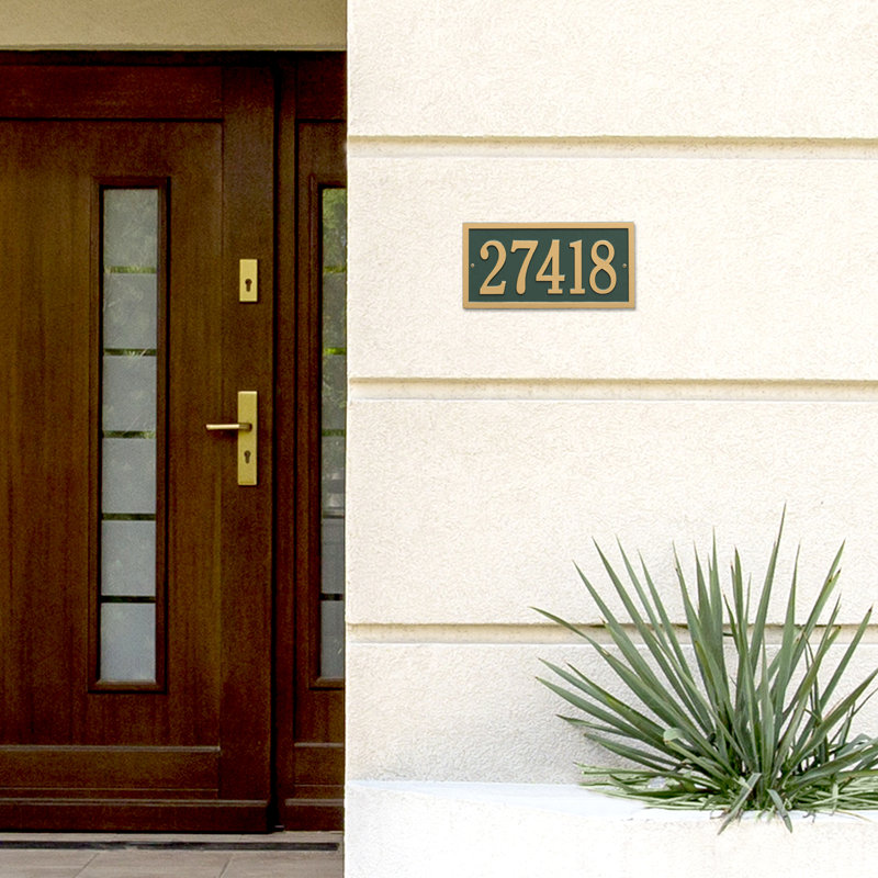 Bismark 1-Line Wall Address Plaque, Green, Yes
