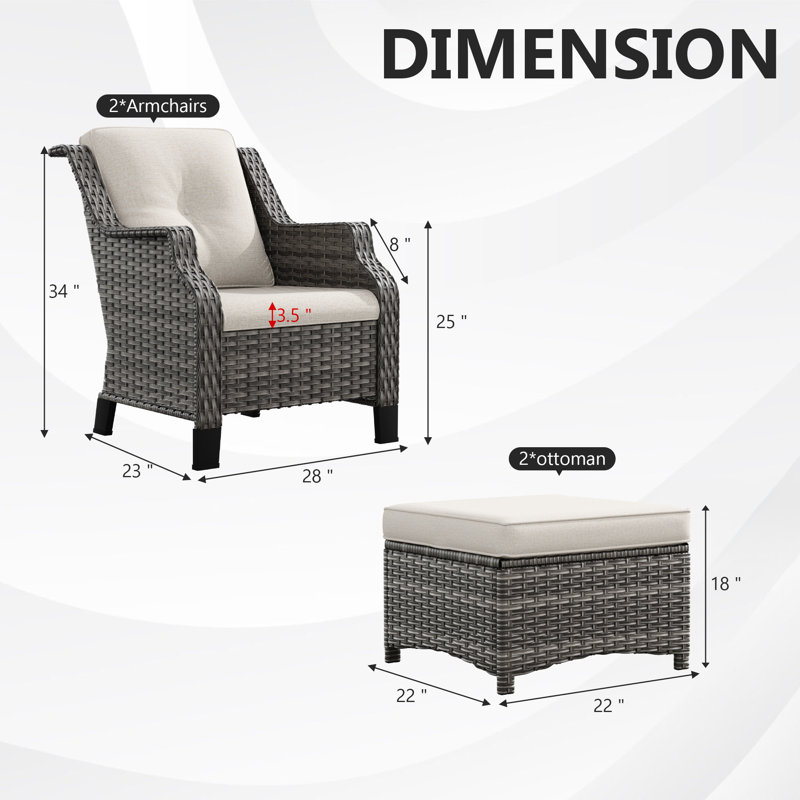 Ensemble de conversation d'extérieur Anahit, Beige