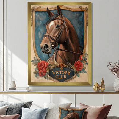 Portrait d'un cheval de course Victory Club - Décoration murale sur toile animalière