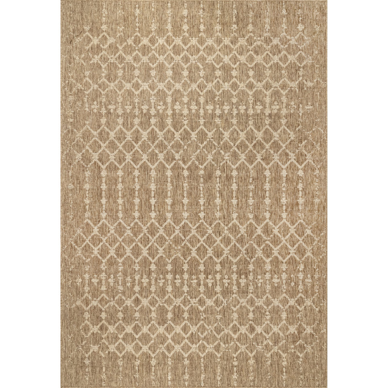 Tapis d'intérieur / extérieur brun Edelstein, Rectangle 8 pi x 10 pi