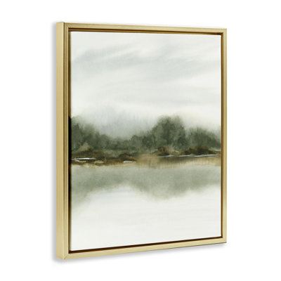 Cadre flottant avec paysage vert embrassant, design par 1x