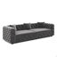 Très grand canapé-lit multifonctionnel de 89 po, canapé-lit coulissant 3 en 1, canapé classique en velours 4 places avec design capitonné, comprend 3 coussins décoratifs, convenant aux appartements et aux salons, gris-611752432