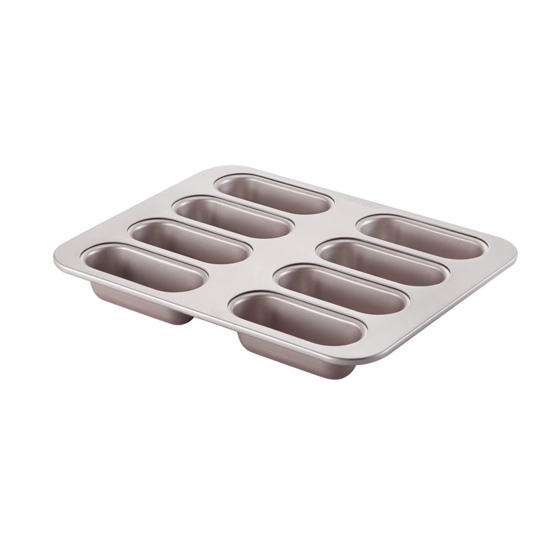 CHEFMADE Twinkie Cake Pan, 8-Cavity Non-Stick Mini Hotdog-Shaped Muffin Eclair Bakeware for Oven Baking