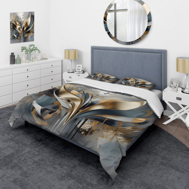 Ensemble de housse de couette en microfibre / polyester Abstract Shapes And Lines IV Bedding
