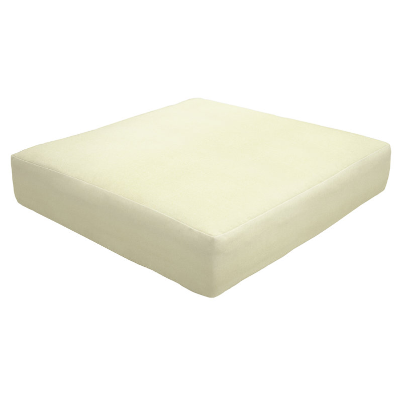 Knife Edge Indoor/Outdoor Sunbrella Ottoman Cushion, Canvas Natural Sunbrella® Canvas, 5" H x 24" W x 24" D