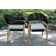 6 Pc. Marble Composite Dining Table With Wheat Wicker Chairs And Bench